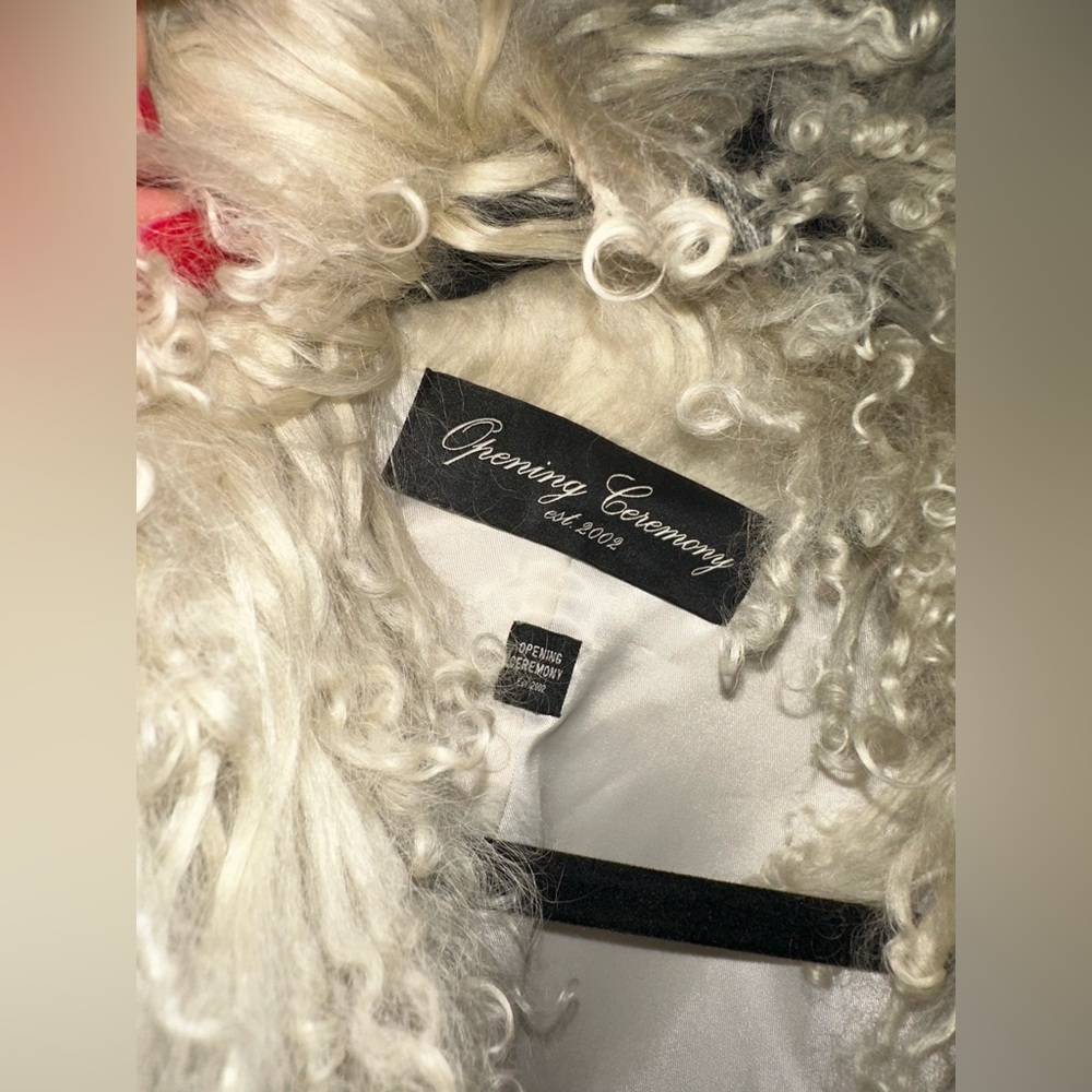 Rare Opening Ceremony Patchwork Shearling Jacket … - image 6